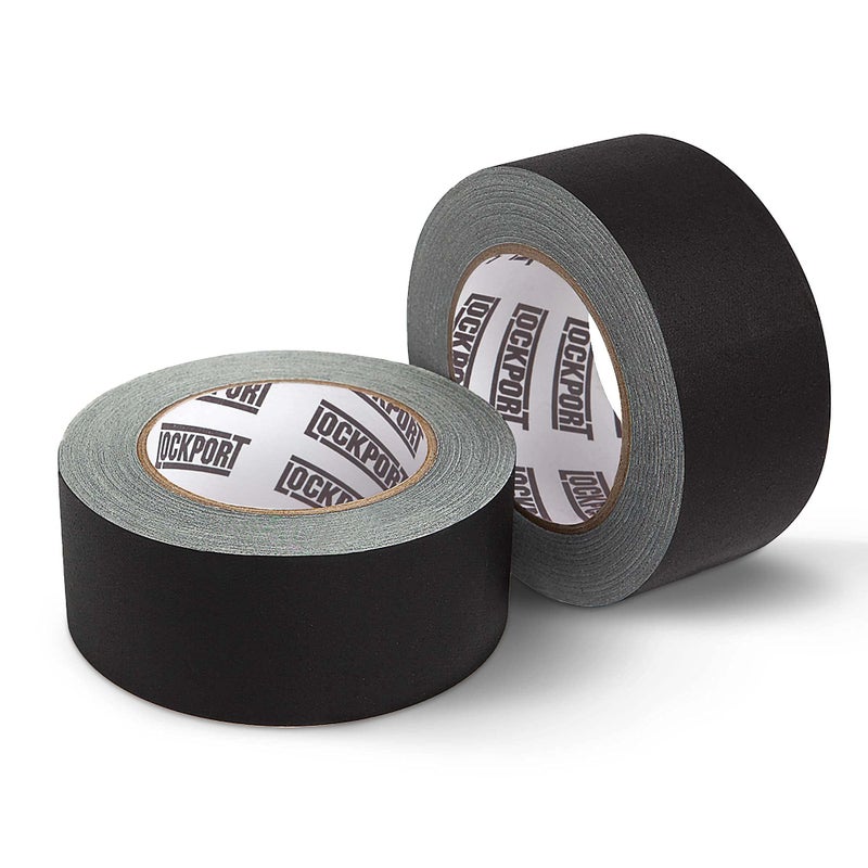 Lockport Black Gaffers Tape 2 inch x 30 Yards - 2 Pack Pro Black Gaff Tape - No Residue, Water Resistant, Non-Reflective, Easy Tear - Multipurpose - Image 1